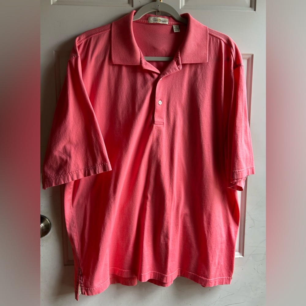 Peter Millar Men’s Collared Shirt Coral Colored Size XL